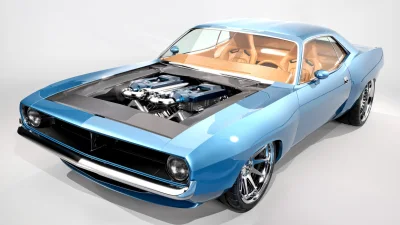 Desainer Bayangkan Plymouth 'Cuda dengan Mesin Bugatti W16