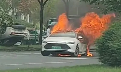 BYD Qin Plus DM-i Terbakar Setelah Tabrakan Tiga Mobil di Chengdu, Investigasi Berlangsung