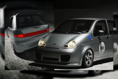 Daewoo Matiz dengan Lampu Porsche 996 Terlihat Sangat Meyakinkan