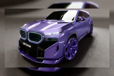 Larte Design Bayangkan BMW XM Ungu Penuh, Paket Karbon 17 Komponen