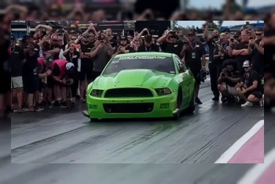 Mustang 3.000 HP Pecah Ban di 228 MPH Usai Cetak Rekor